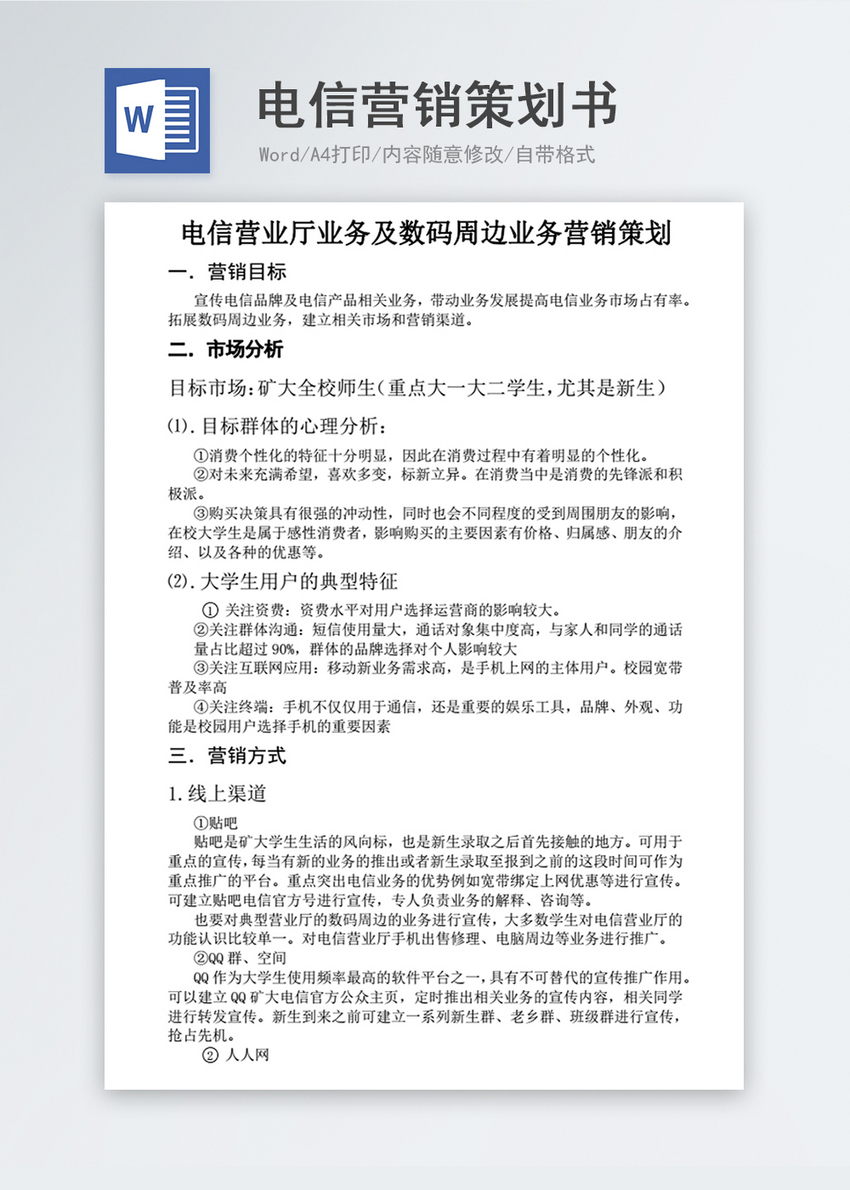 网络营销策划方案书范文 网络营销策划方案书范文2000字 