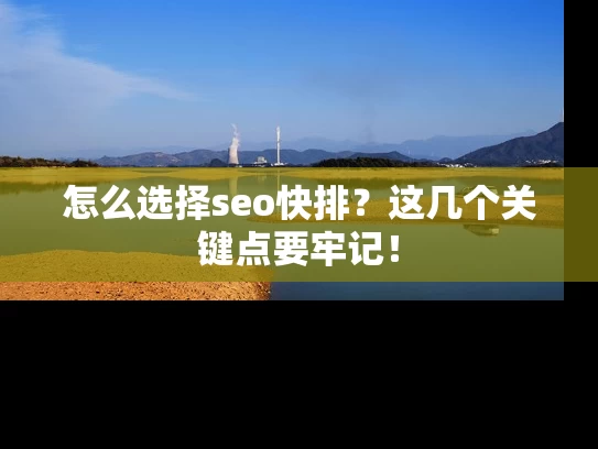 怎么选择seo快排？这几个关键点要牢记！