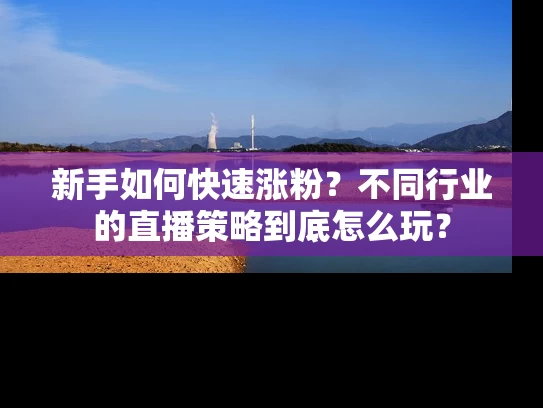 新手如何快速涨粉？不同行业的直播策略到底怎么玩？