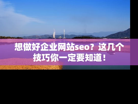 想做好企业网站seo？这几个技巧你一定要知道！