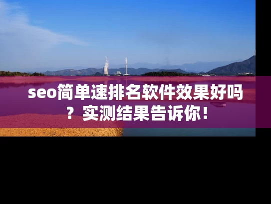 seo简单速排名软件效果好吗？实测结果告诉你！
