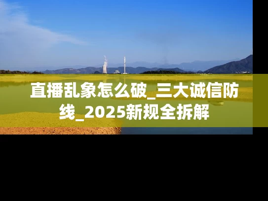 直播乱象怎么破_三大诚信防线_2025新规全拆解