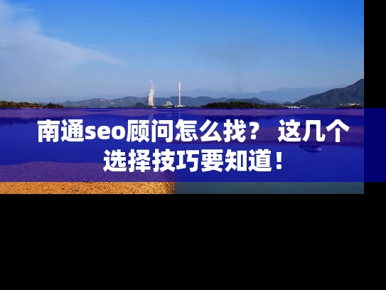 南通seo顾问怎么找？ 这几个选择技巧要知道！