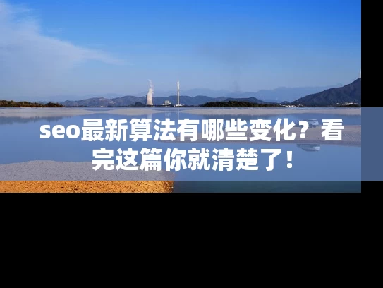 seo最新算法有哪些变化？看完这篇你就清楚了！