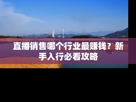 直播销售哪个行业最赚钱？新手入行必看攻略