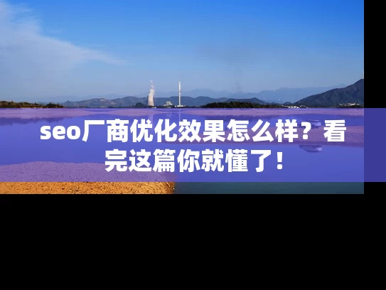 seo厂商优化效果怎么样？看完这篇你就懂了！