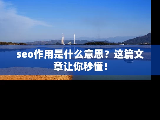 seo作用是什么意思？这篇文章让你秒懂！