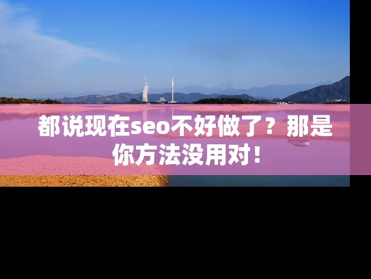 都说现在seo不好做了？那是你方法没用对！