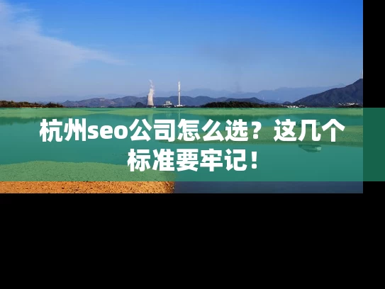 杭州seo公司怎么选？这几个标准要牢记！