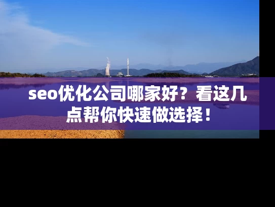 seo优化公司哪家好？看这几点帮你快速做选择！