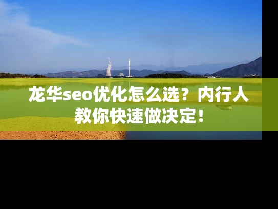 龙华seo优化怎么选？内行人教你快速做决定！