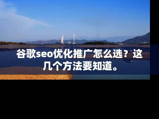 谷歌seo优化推广怎么选？这几个方法要知道。