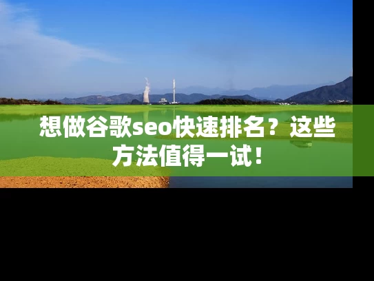 想做谷歌seo快速排名？这些方法值得一试！