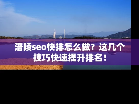 涪陵seo快排怎么做？这几个技巧快速提升排名！