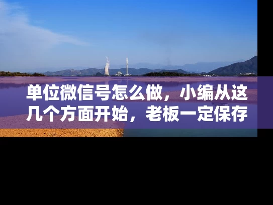 单位微信号怎么做，小编从这几个方面开始，老板一定保存的文章