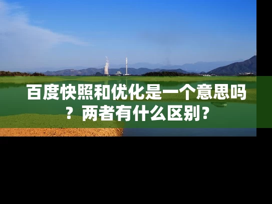 百度快照和优化是一个意思吗？两者有什么区别？