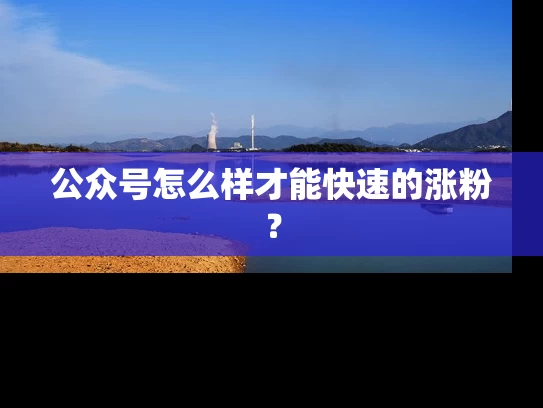 公众号怎么样才能快速的涨粉？