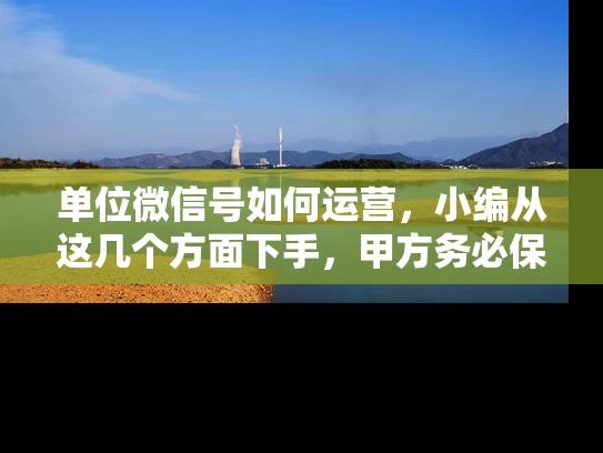 单位微信号如何运营，小编从这几个方面下手，甲方务必保存的文章