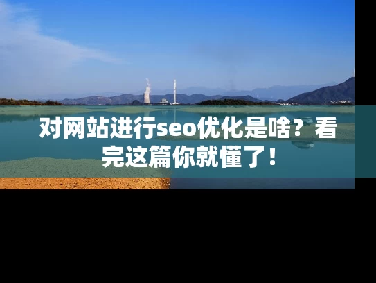 对网站进行seo优化是啥？看完这篇你就懂了！
