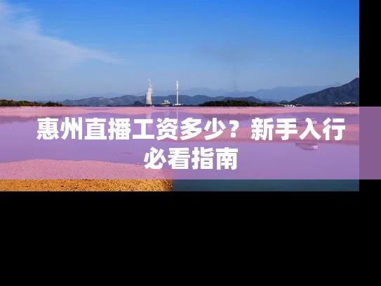 惠州直播工资多少？新手入行必看指南