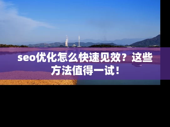 seo优化怎么快速见效？这些方法值得一试！