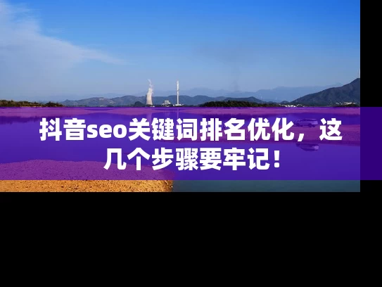 抖音seo关键词排名优化，这几个步骤要牢记！