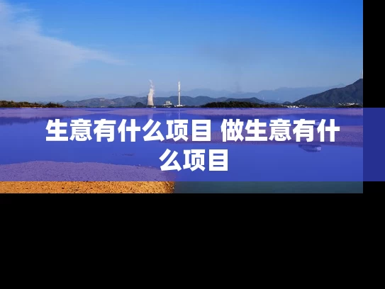 生意有什么项目 做生意有什么项目