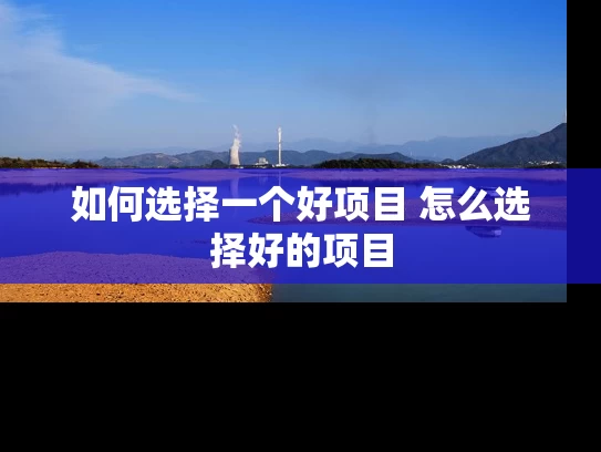 如何选择一个好项目 怎么选择好的项目