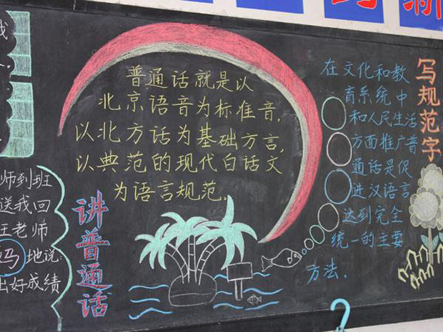 推广普通话黑板报(推广普通话黑板报简单又好看)